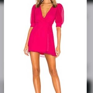 Revolve double layer dress in fuchsia.